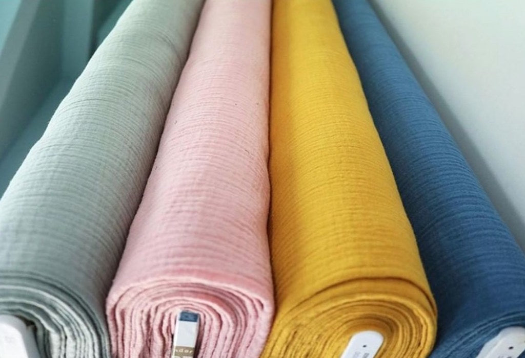 Stretch double gauze fabric per meter.