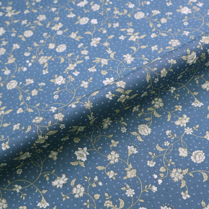 100% Cotton Blue Japanese Cotton Rose Print Fabric