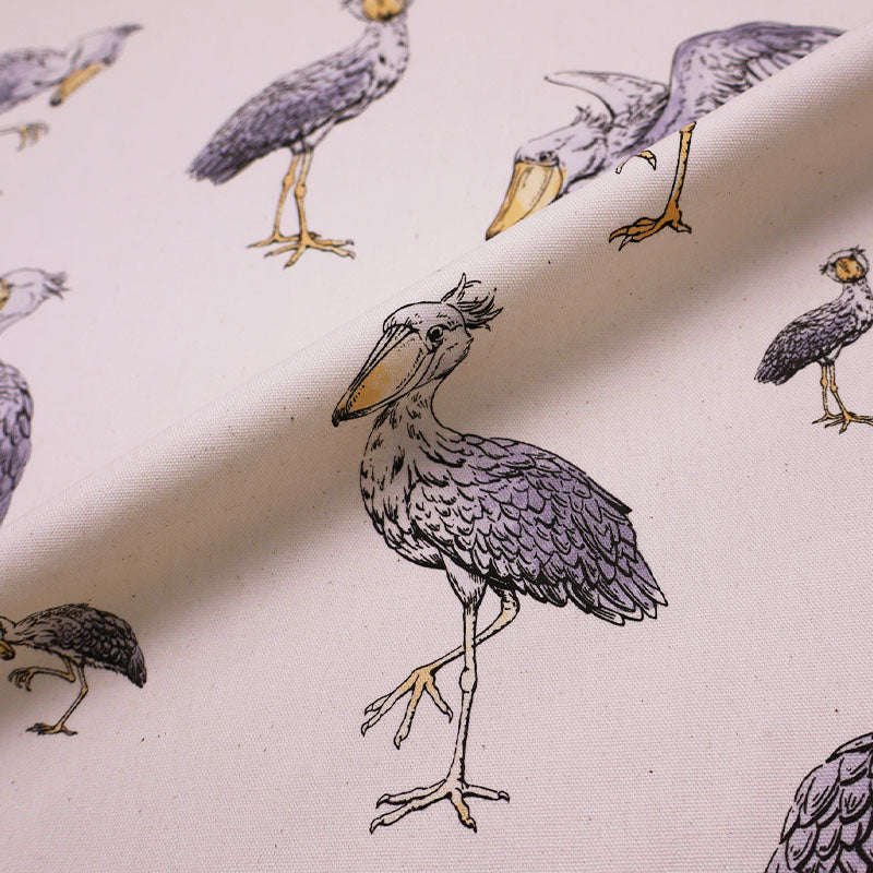 100% Cotton Cream Japanese Cotton Fabric - Pelican Bird