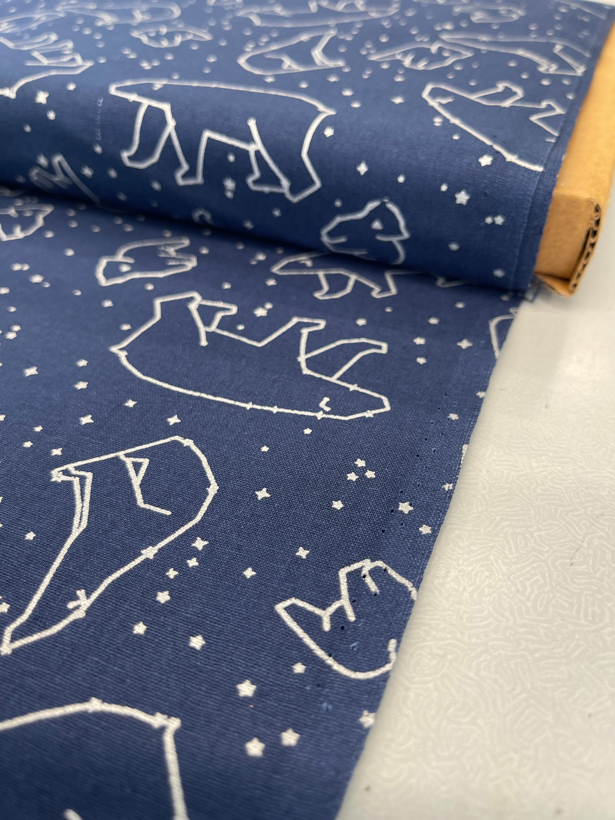Printed Cotton - Navy - Polar Bear