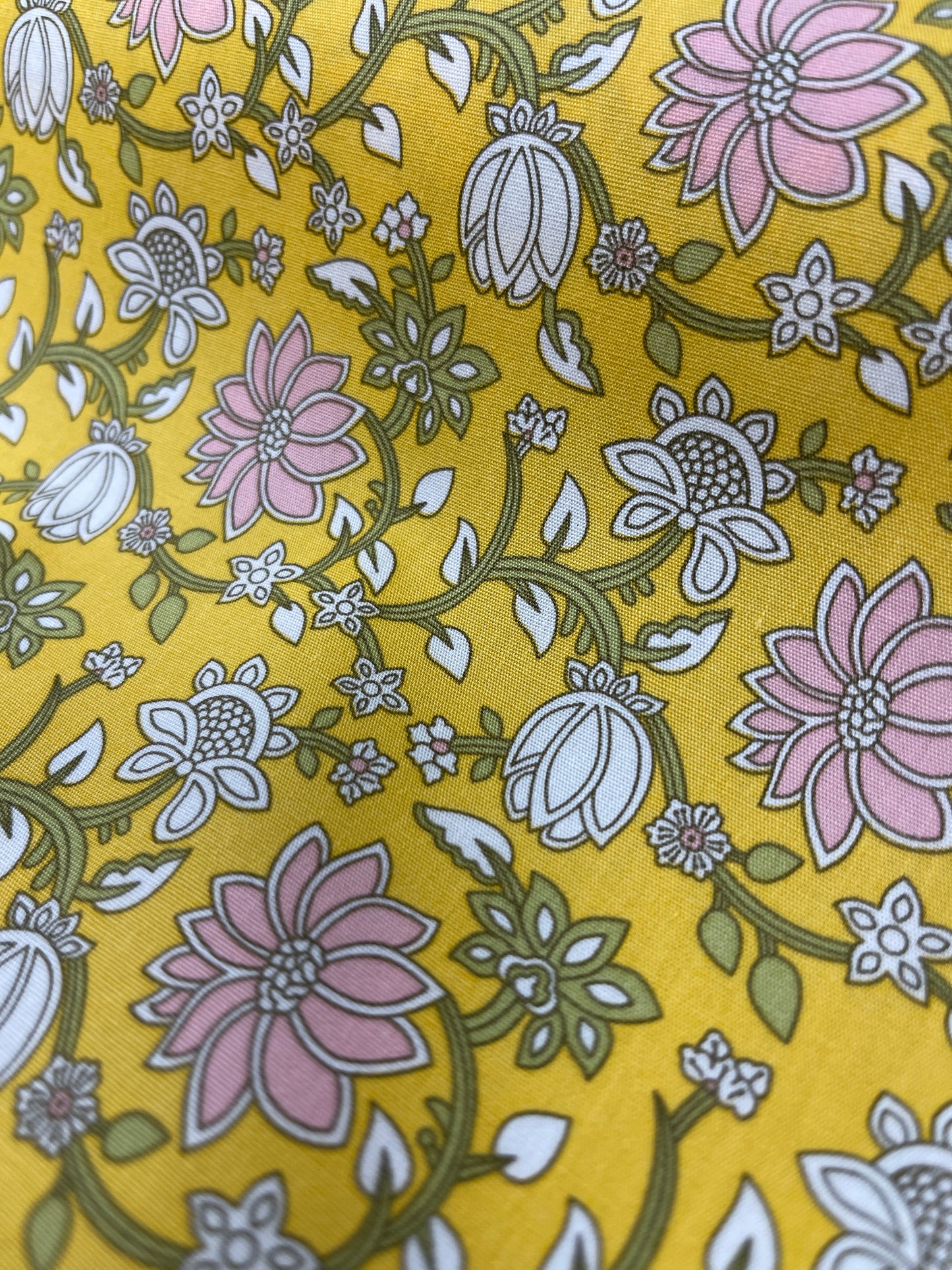 Cotton Poplin - Yellow Floral