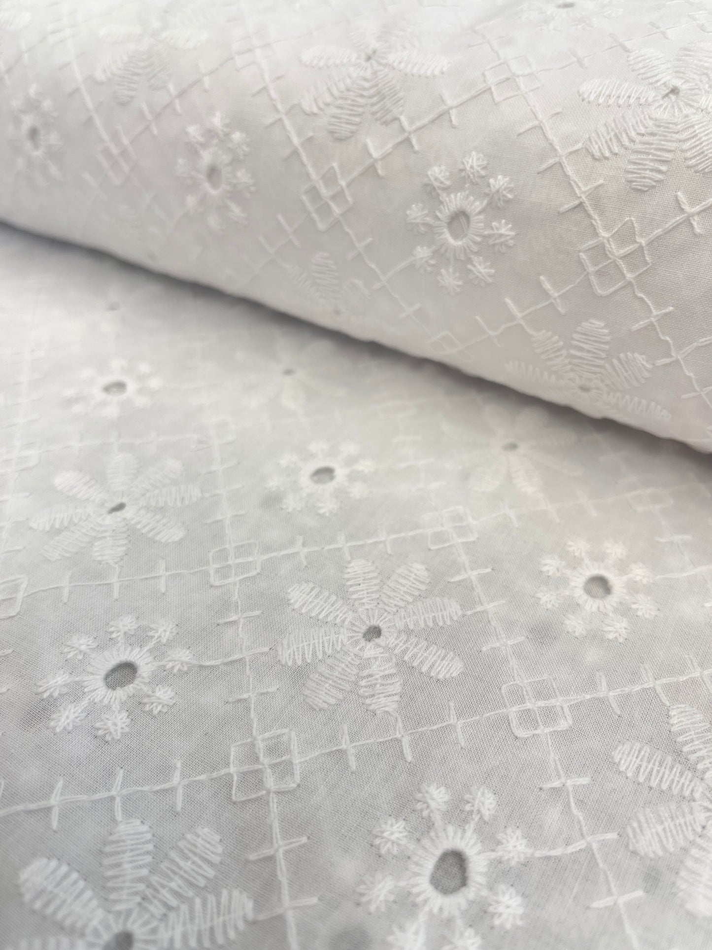 Cotton Broderie Anglaise - White