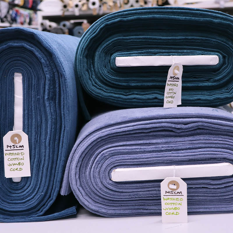 60CM REMNANT Jumbo Cord - Washed Blue