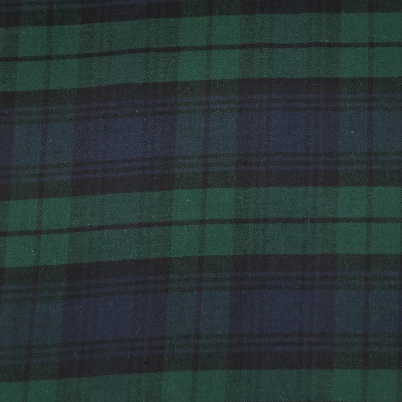Brushed Cotton Check - Blue and Green