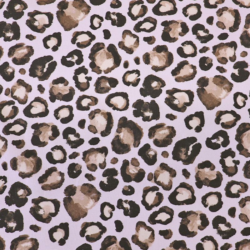 100% Cotton Cream Cotton Canvas Leopard Print Fabric
