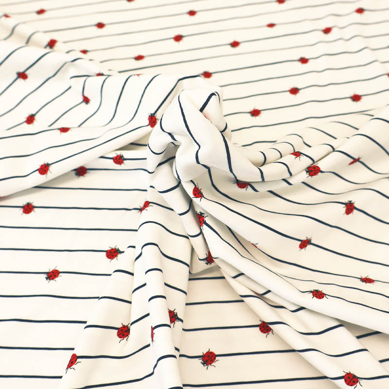 Cotton Elastane Jersey - White - Lady Bug