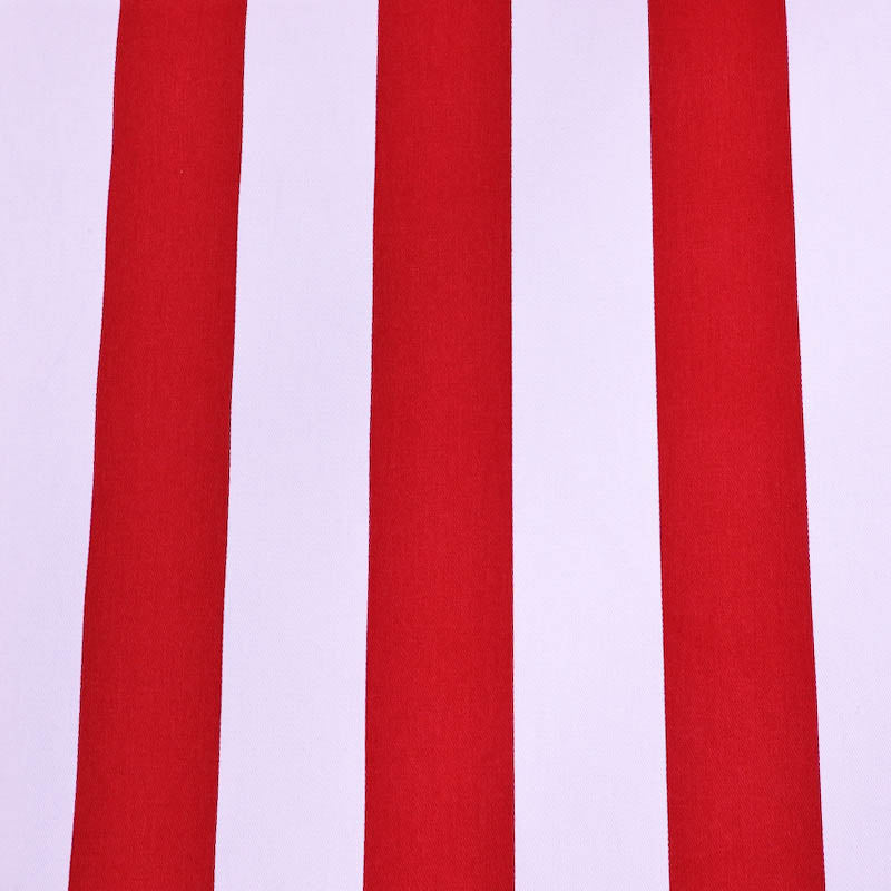 100% cotton Red and White Striped Gabardine Twill Fabric