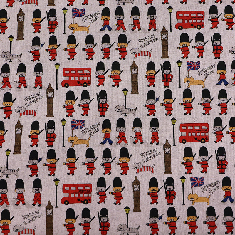 85% Cotton 15% Linen London Themed Fabric