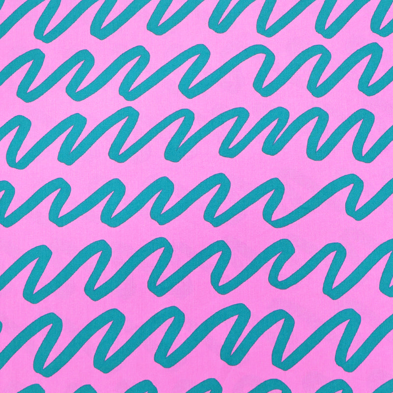 Pink and Green 100% Cotton Poplin Fabric