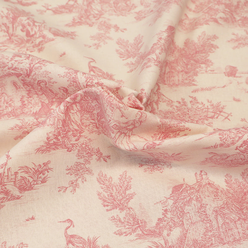 Cream Cotton - Toile de Jouy - Pink