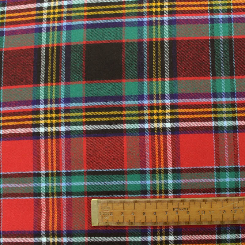 Red Check Brushed Cotton Fabric