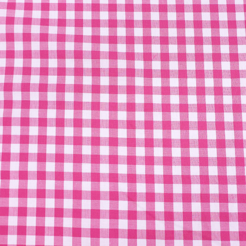 100% Cotton Gingham Dressmaking Fabric - Fuchsia Pink