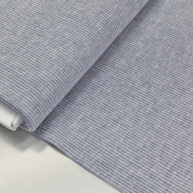 Blue Pinstripe Cotton Linen Fabric Fabrics Galore