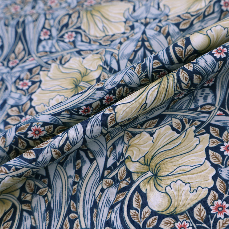 Blue floral cotton lawn fabric Rosemary 100% cotton