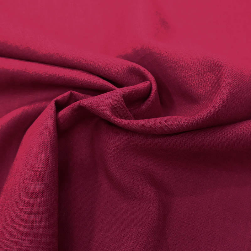 75% Linen 25% Cotton Burgundy Red Linen Fabric