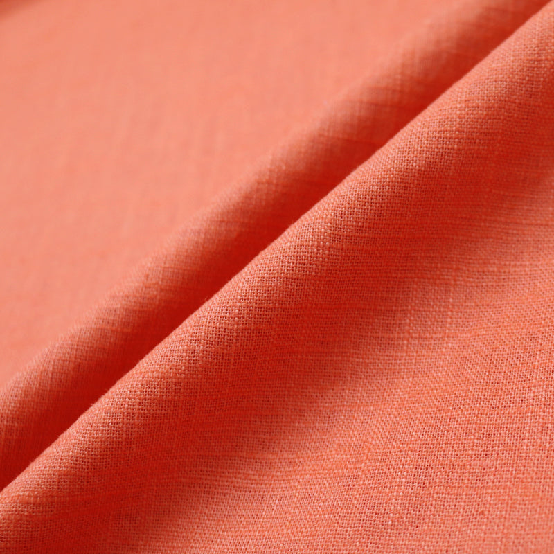 Orange Linen Fabric 75% linen 25% cotton