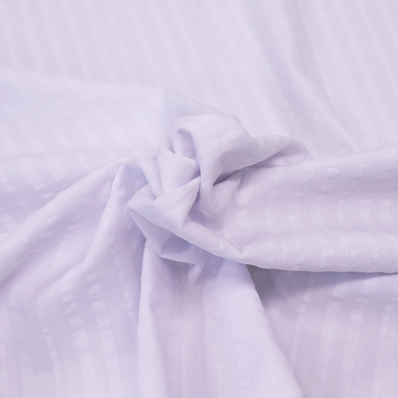 100% Cotton White Seersucker Fabric