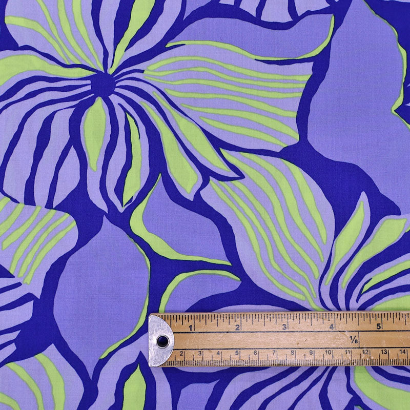 100% Ecovero Viscose Fabric - Lilac and Yellow Floral Print