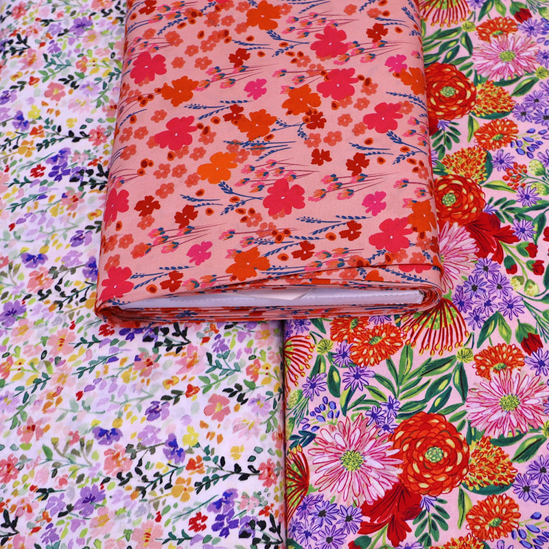 165CM REMNANT Viscose - White Floral - Alice