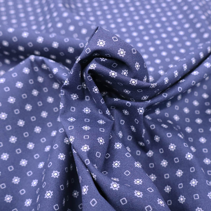 100% Cotton Great Value Blue Cotton small Geometric print Fabric