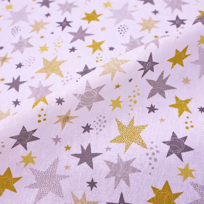 Great Value - Wide Width Cotton - Yellow Shooting Stars