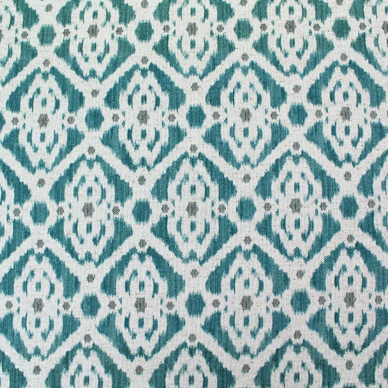 Home Furnishing Linen Mix Geometric Stevie in Teal Blue