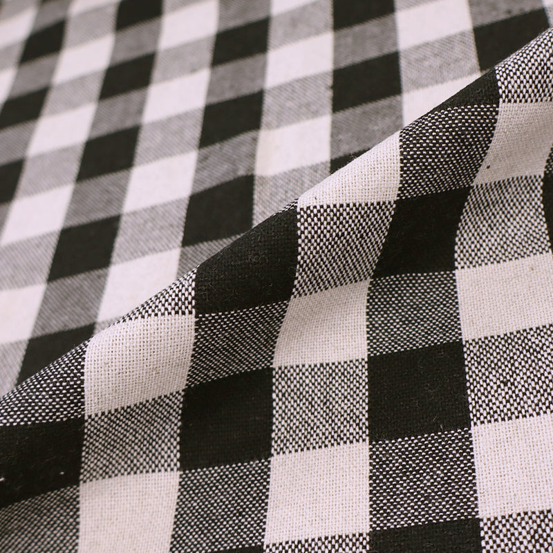 100% Indian Cotton Black Gingham Curtain Fabric