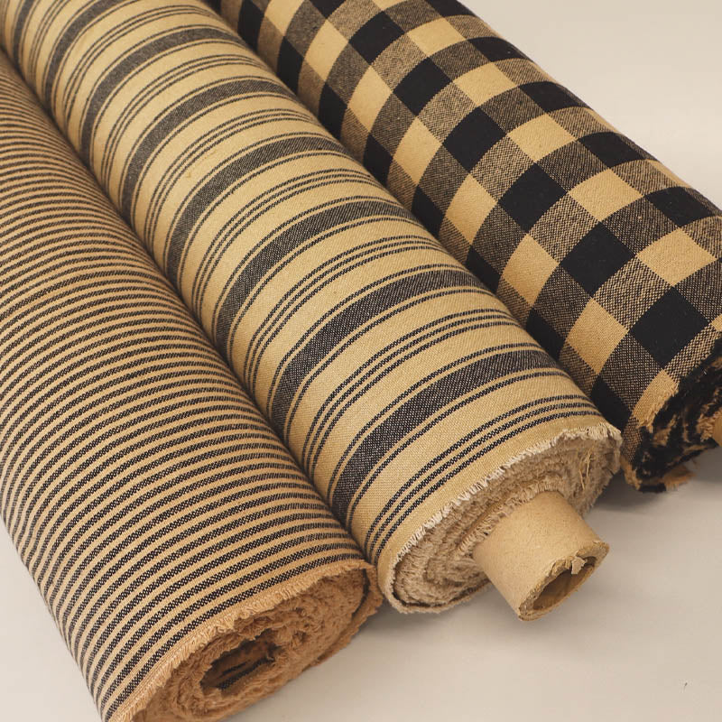 Indian Cotton - 2.7cm Gingham - Tobacco and Black