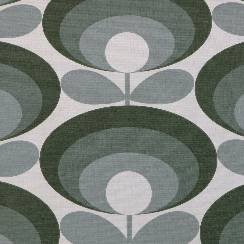 100% cotton Orla Kiely - Seventies Flower Oval& - Cool Grey