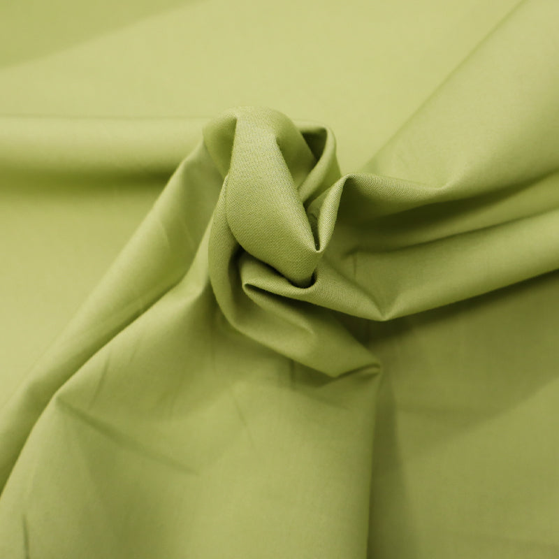 Plain Green Cotton Poplin - Brussel Sprout
