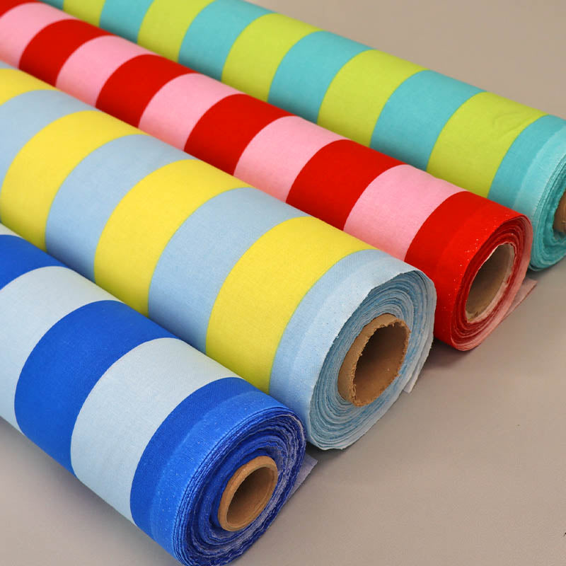 Plain Weave 5cm Stripe - Bright Yellow and Pale Blue
