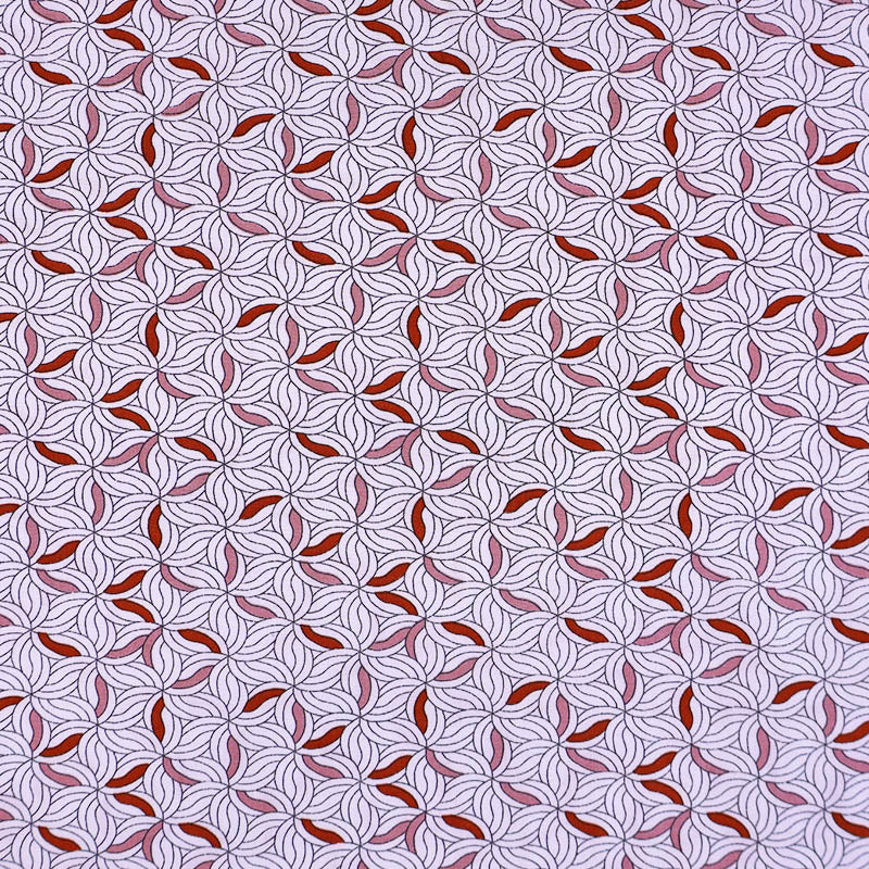 100% Viscose White Viscose Fabric - Red and Pink