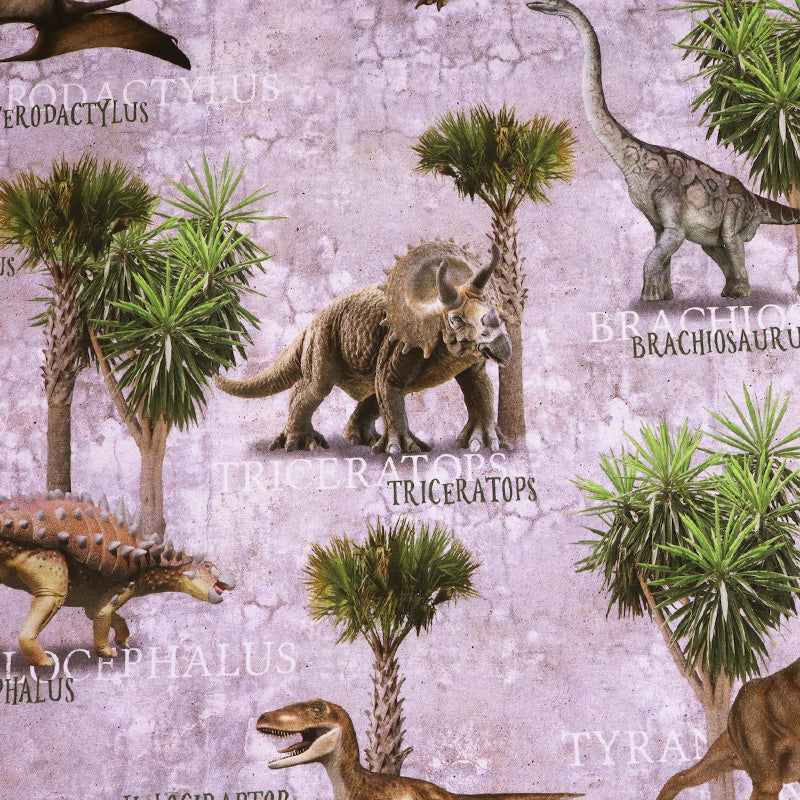 Dinosaur fabric furnishing weight 100% cotton half panama