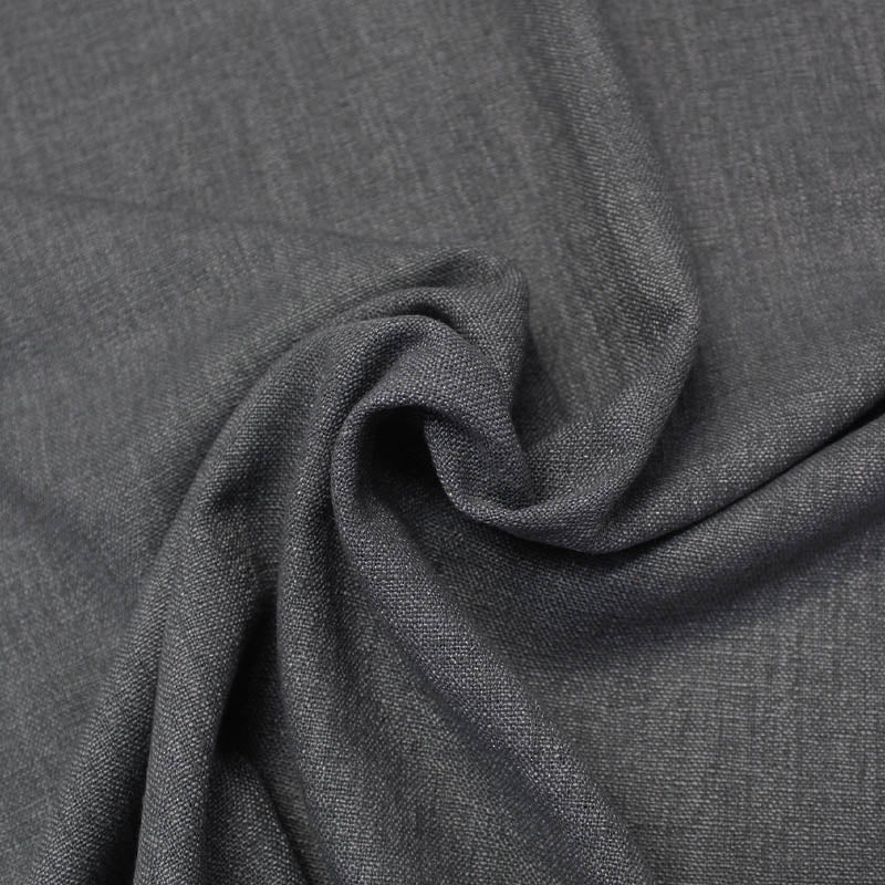 15% Cotton 85% Polyester Dark Grey Plain Furnishing & Upholstery Fabric
