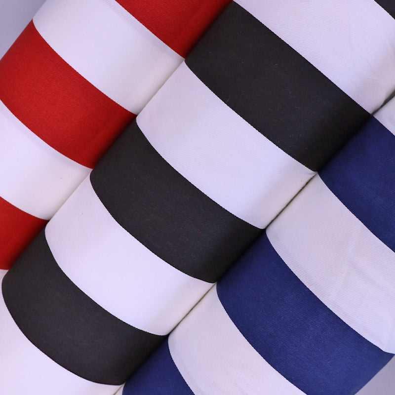 Cotton Gabardine Twill - Wide Stripe - Black and White - Beetlejuice