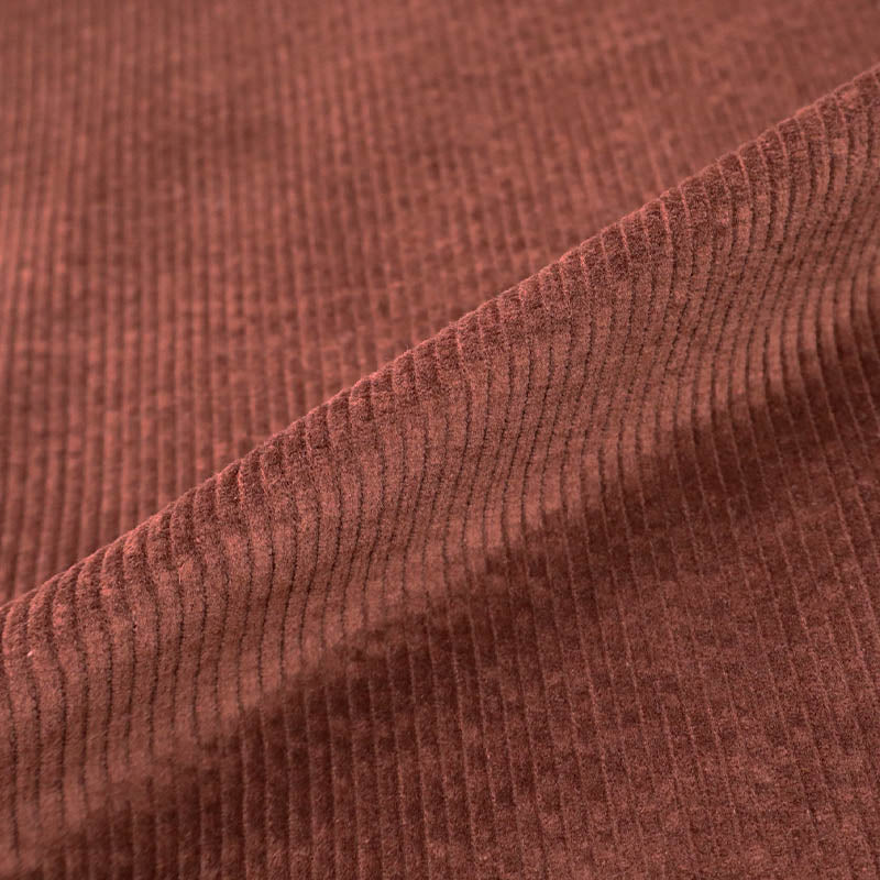 97% Cotton 3% Elastane Tobacco Brown Pre-washed Stretch Corduroy Fabric
