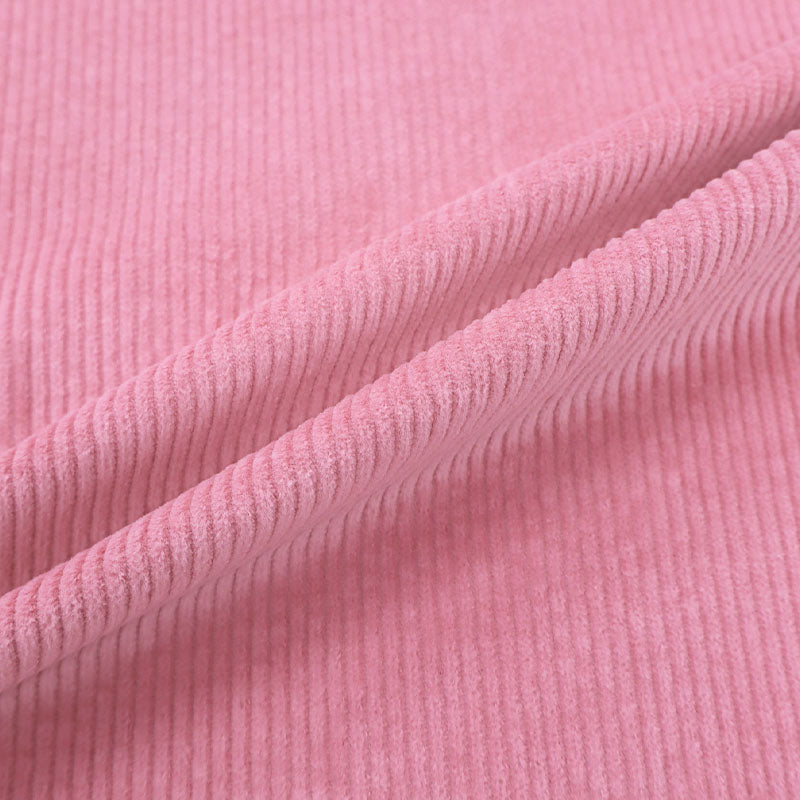 Corduroy Pink Ribbed Fabric Washed Stretch Corduroy Rose