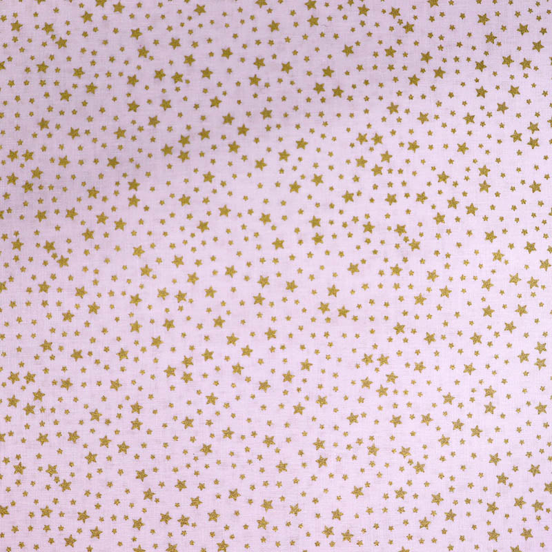 100% Cotton White Christmas Cotton Fabric - Gold Stars