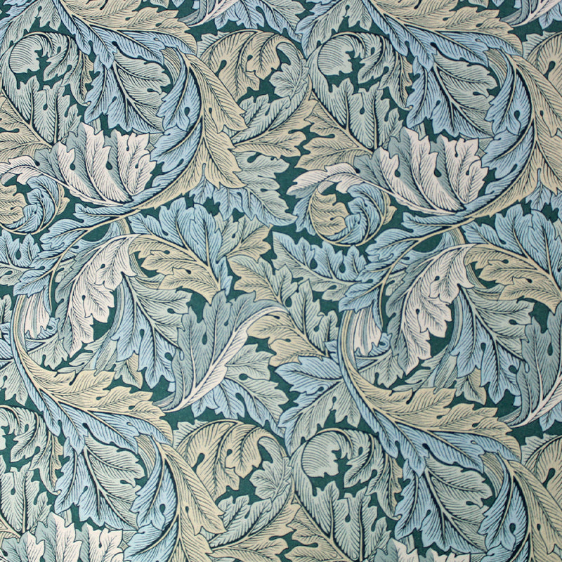 William Morris Furnishing Fabric - Denim Blue Acanthus
