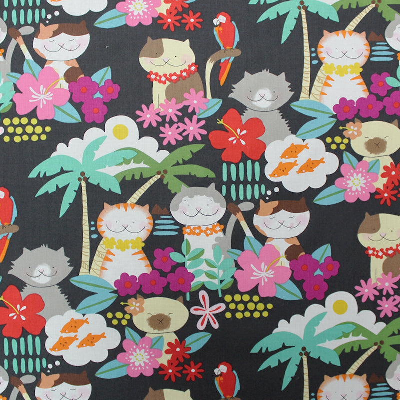 Black Cat Print Alexander Henry Fabric