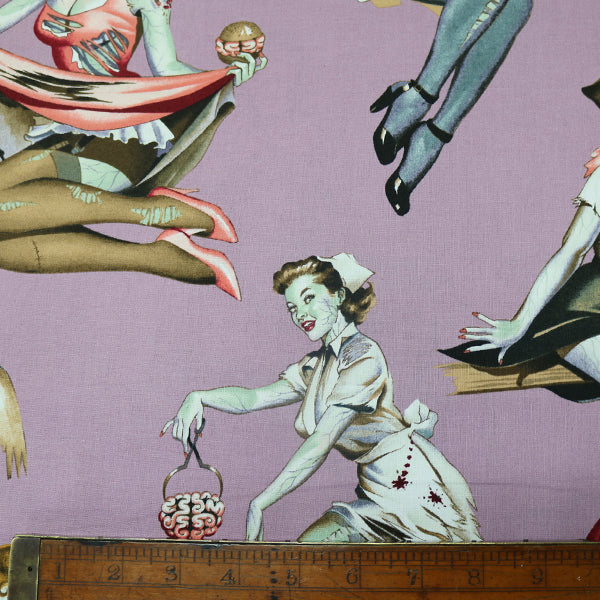 Beauties and Brains Cotton by Alexander Henry - Lilac