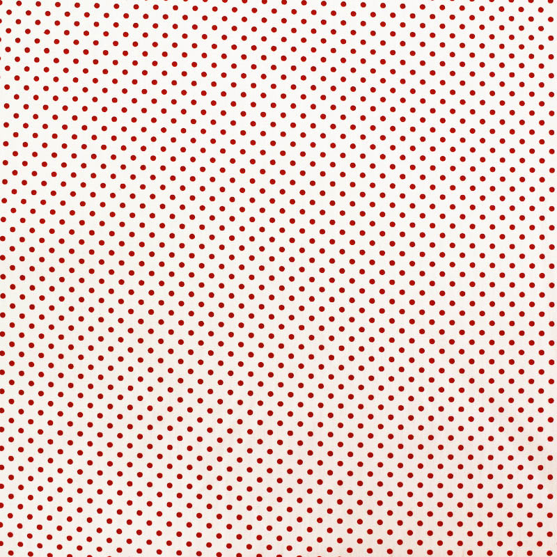 Printed Polka Dot Cotton - Cream with Red Spots
