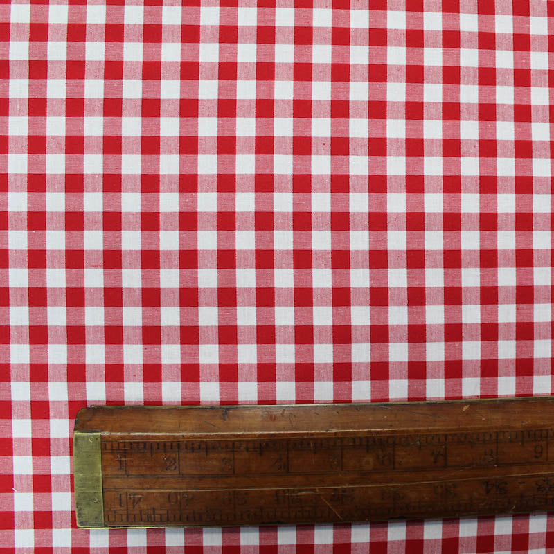 Dressmaking Cotton Gingham - Wide Width - Red and White