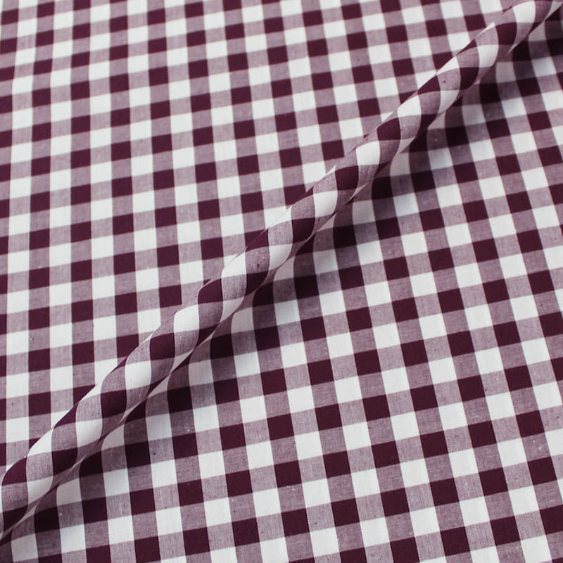 Dressmaking Cotton Gingham - Wide Width - Mulberry and White