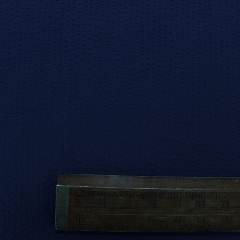 Dressmaking Cotton Seersucker - French Navy Blue