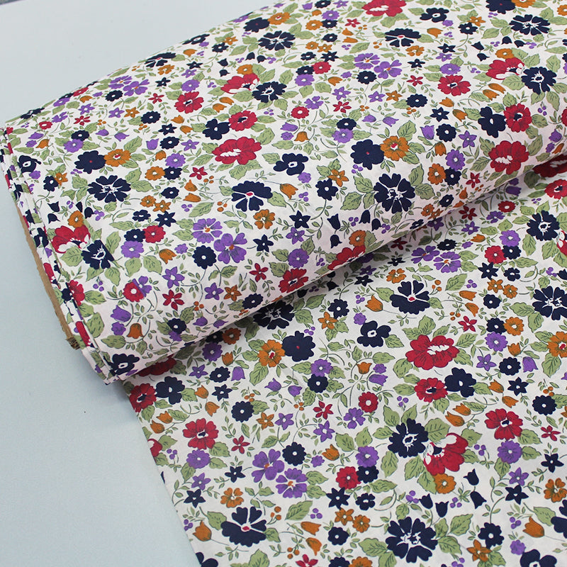 60CM REMNANT Dressmaking Floral Cotton Lawn - Muted - Edith