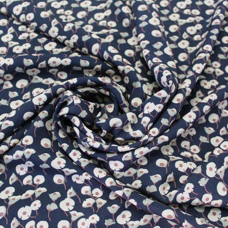 Dressmaking Floral Viscose - Sun Dress - Muted Navy