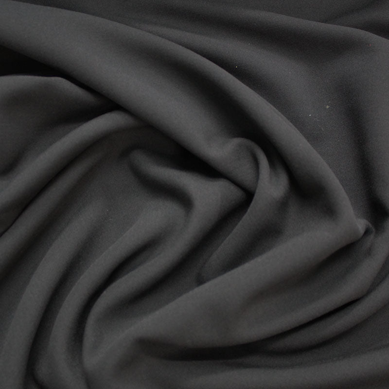Polyester Viscose Elastane Black Fabric remnant-180cmx110cm Plain