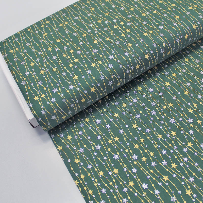 Green Christmas Craft Cotton - Star Trails