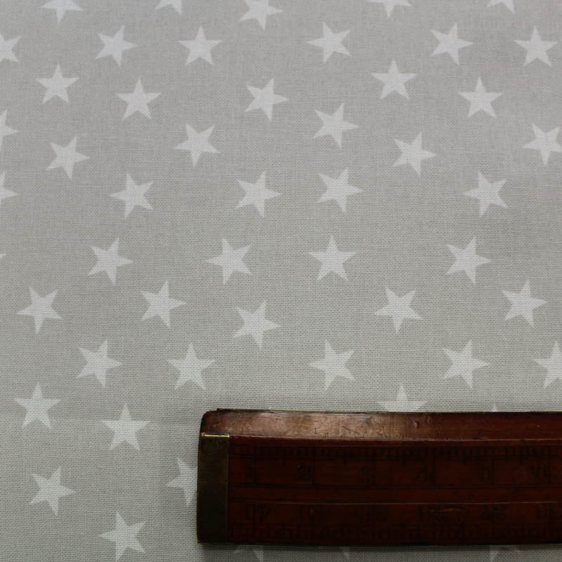 Home Furnishing Cotton Panama - Cloud Grey Stars